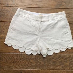 J Crew Factory Scalloped White Shorts Sz 2